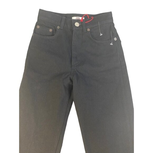 ZARA Womens Straight Leg Dark Wash Pockets‎ Size 0 Long - Picture 2 of 8